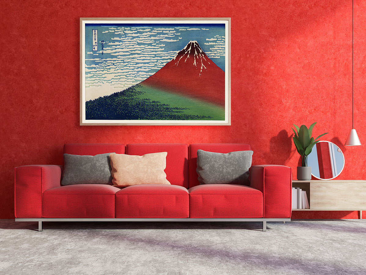 Mount Fuji Red by Katsushika Hokusai