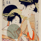 Two Geishas and a Green Fan by Utamaro Kitagawa