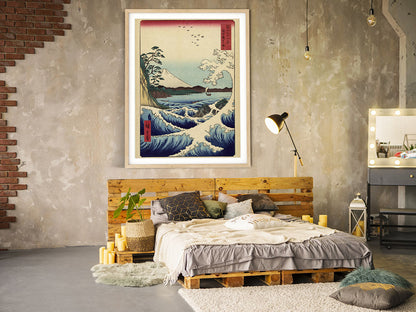 Ola y barco con el monte Fuji de Utagawa Hiroshige