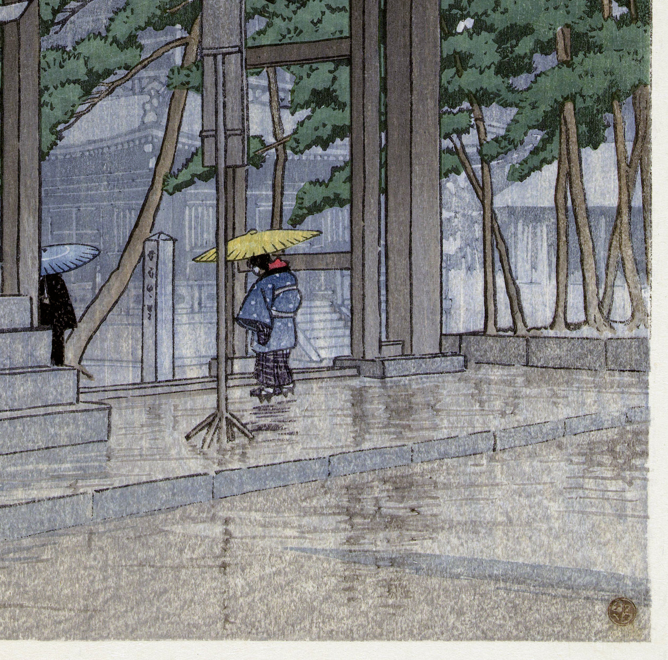 Póster del templo Zensetsu en Sanshu de Hasui