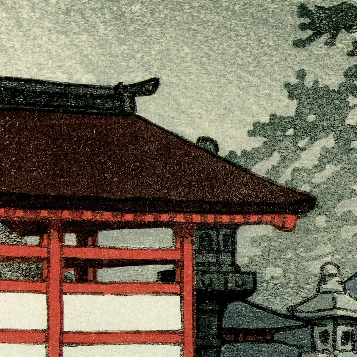 Miyajima en la niebla de Hasui Kawase