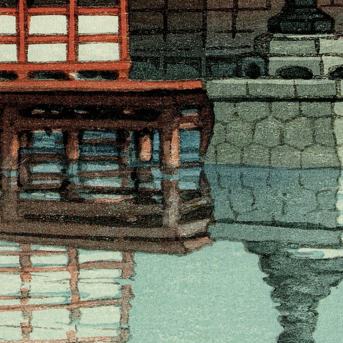 Miyajima en la niebla de Hasui Kawase