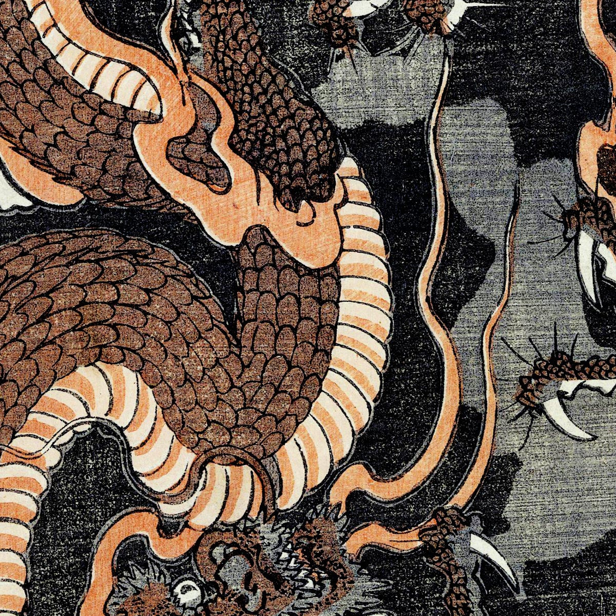 Two Dragons by Utagawa Yoshitsuya