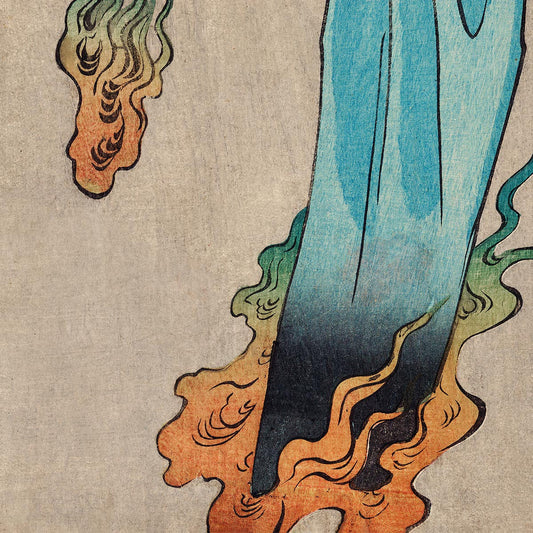 Samurái con kimono ensangrentado de Utagawa Kuniyoshi