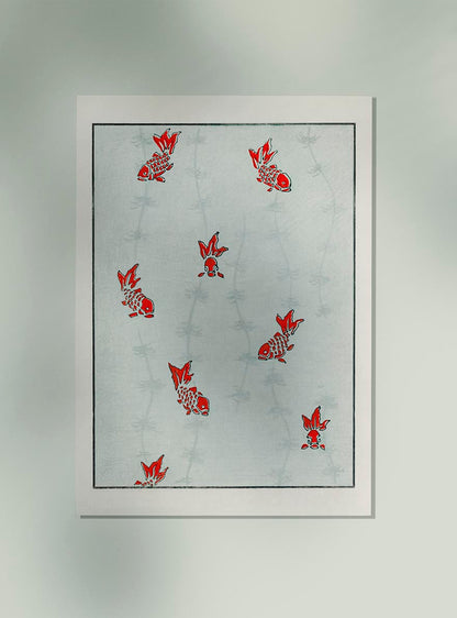 Póster con estampado de pez koi japonés