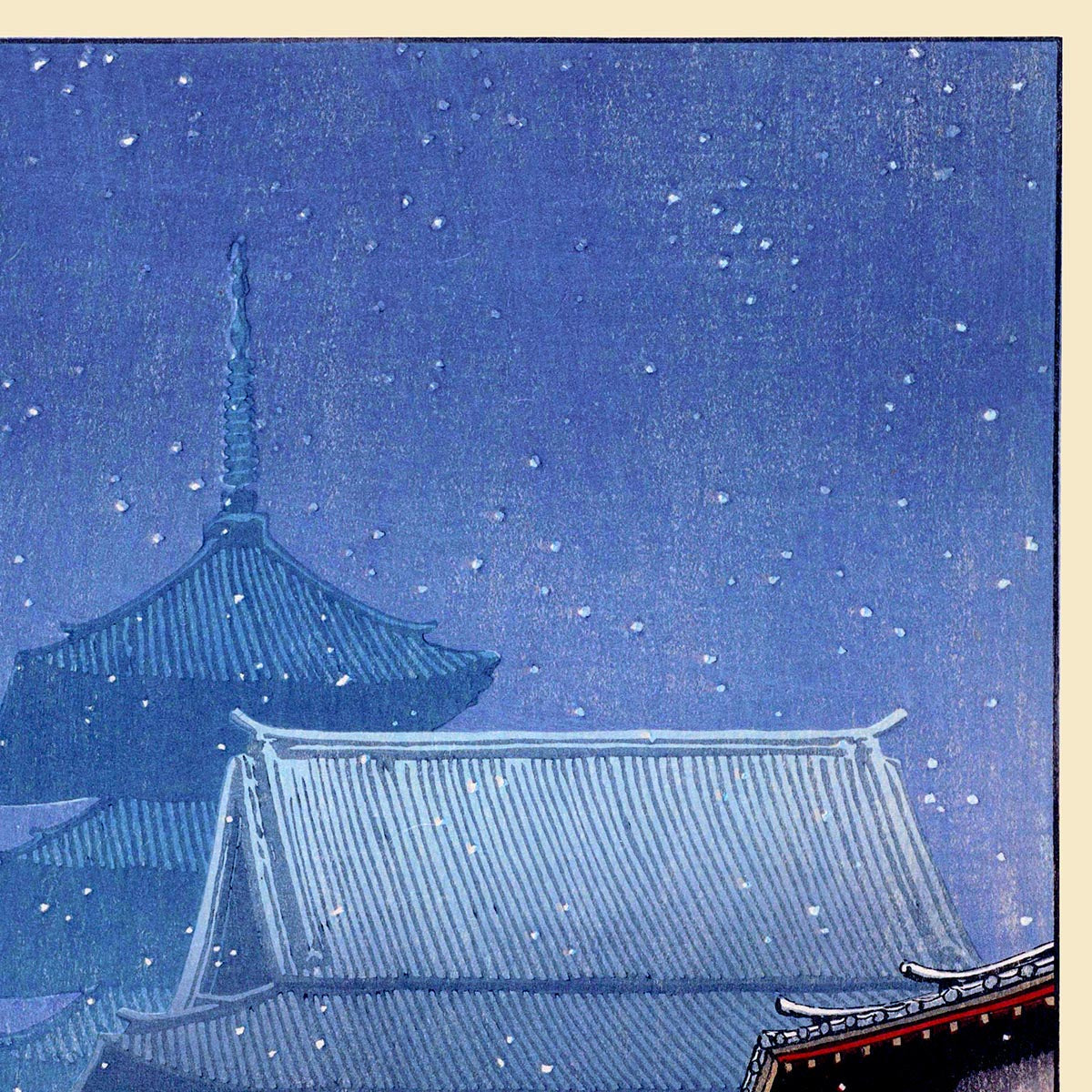 Tenno Temple, Osaka by Hasui