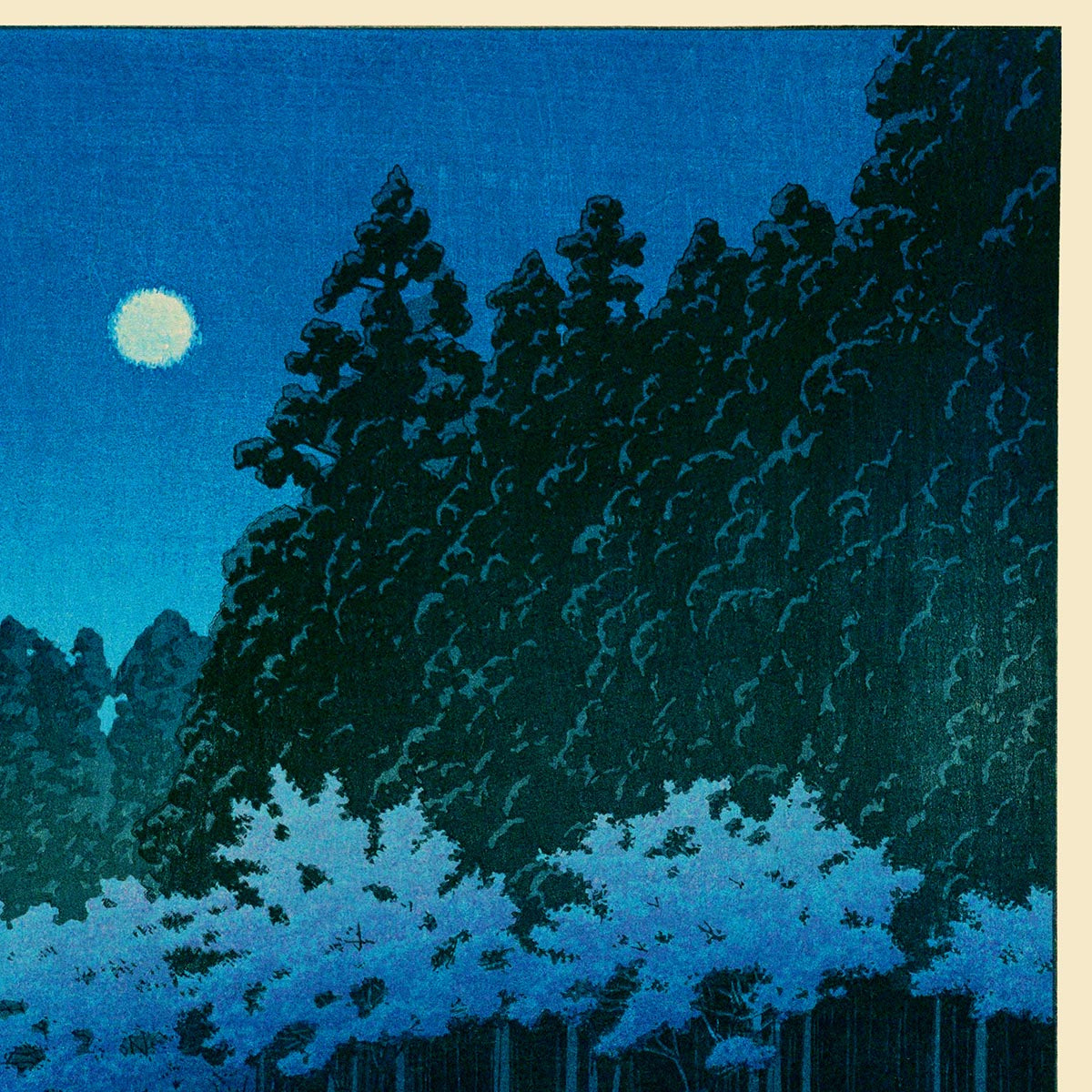 Atardecer de primavera en el parque Inokashira, de Hasui