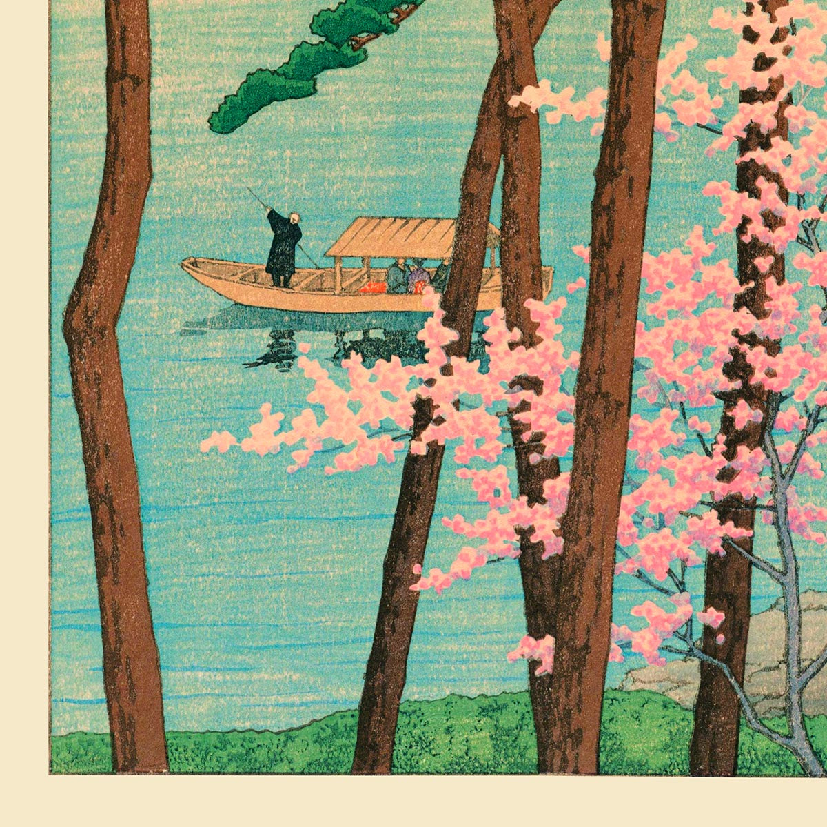 Primavera en Arashiyama por Hasui