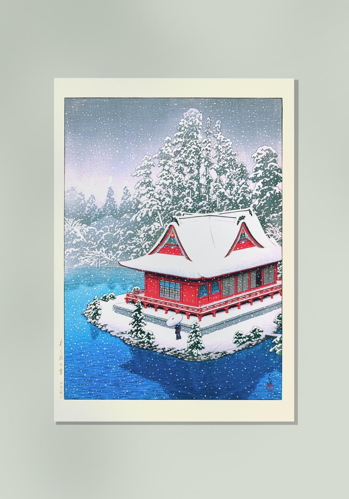 Snow at Inokashira by Hasui