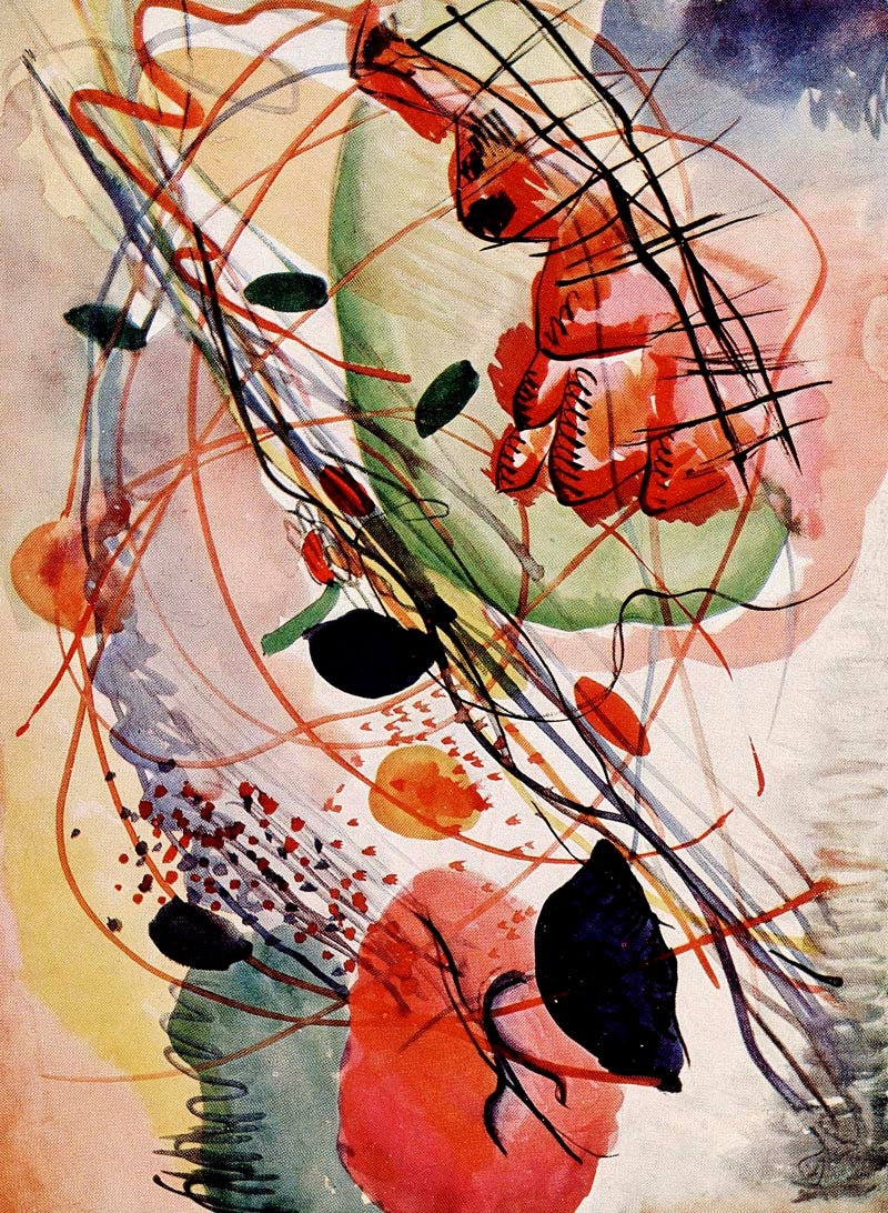 Póster con impresión en acuarela de Wassily Kandinsky