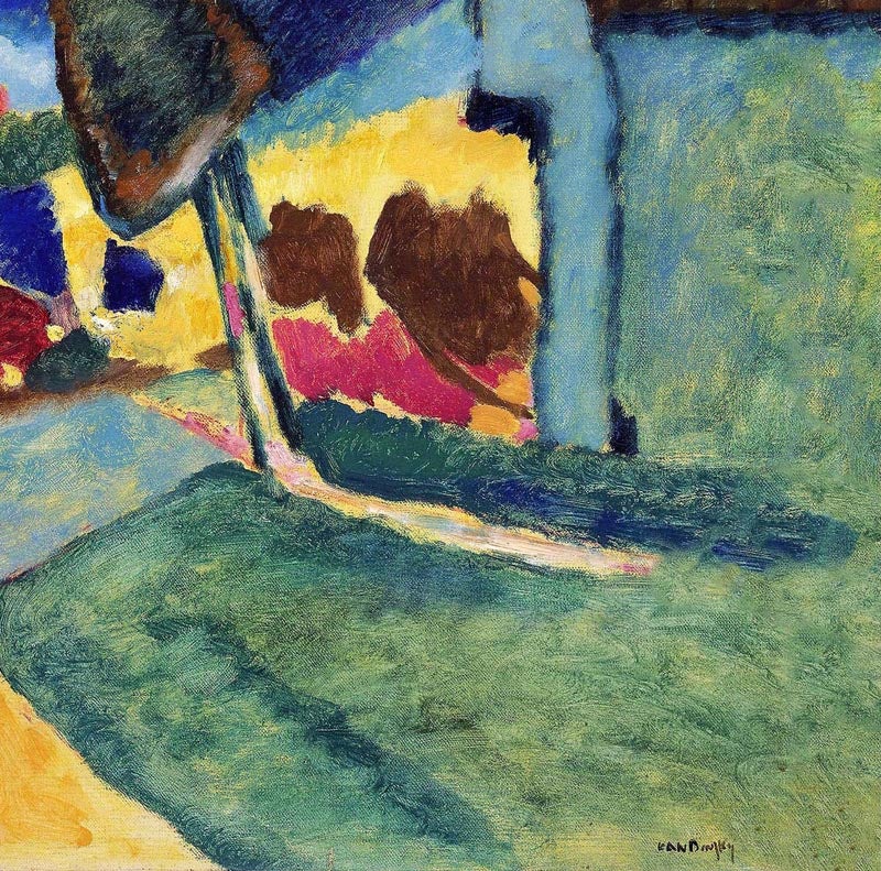 Póster Paisaje con dos álamos de Wassily Kandinsky