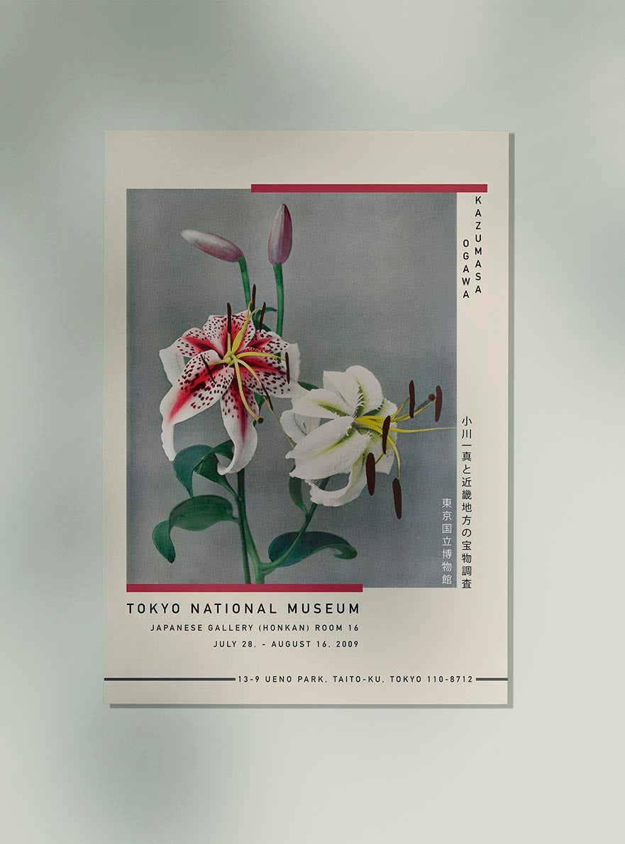 Two White Lily by Kazumasa Exhibition Poster