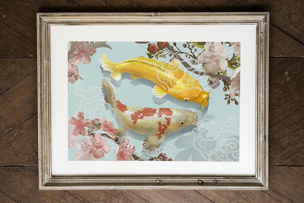 Japanese Koi Fish Poster