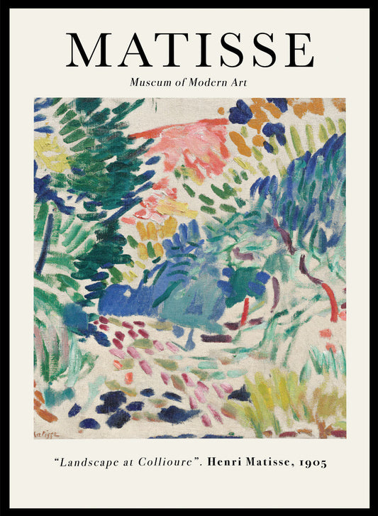 Cartel de la exposición Paisaje de Collioure 1905 de Henri Matisse