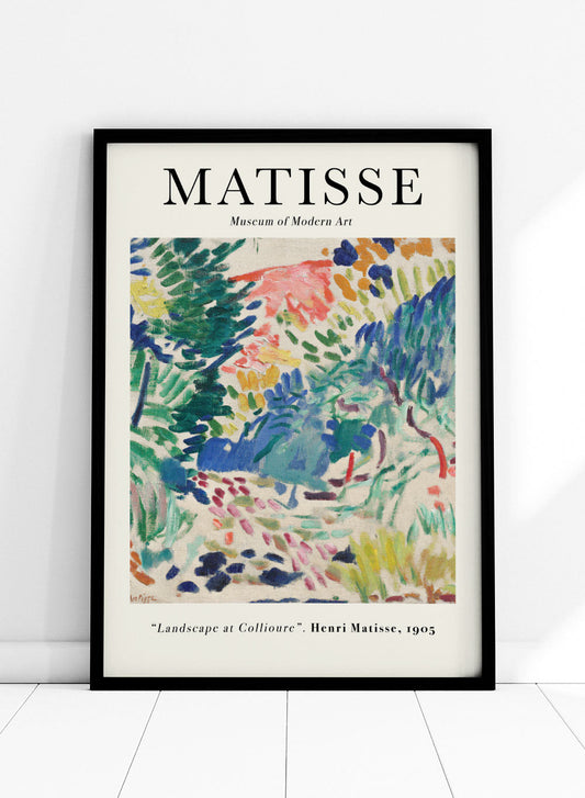 Cartel de la exposición Paisaje de Collioure 1905 de Henri Matisse