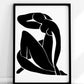 Henri Matisse Blue Nudes II, (reimagined in black)