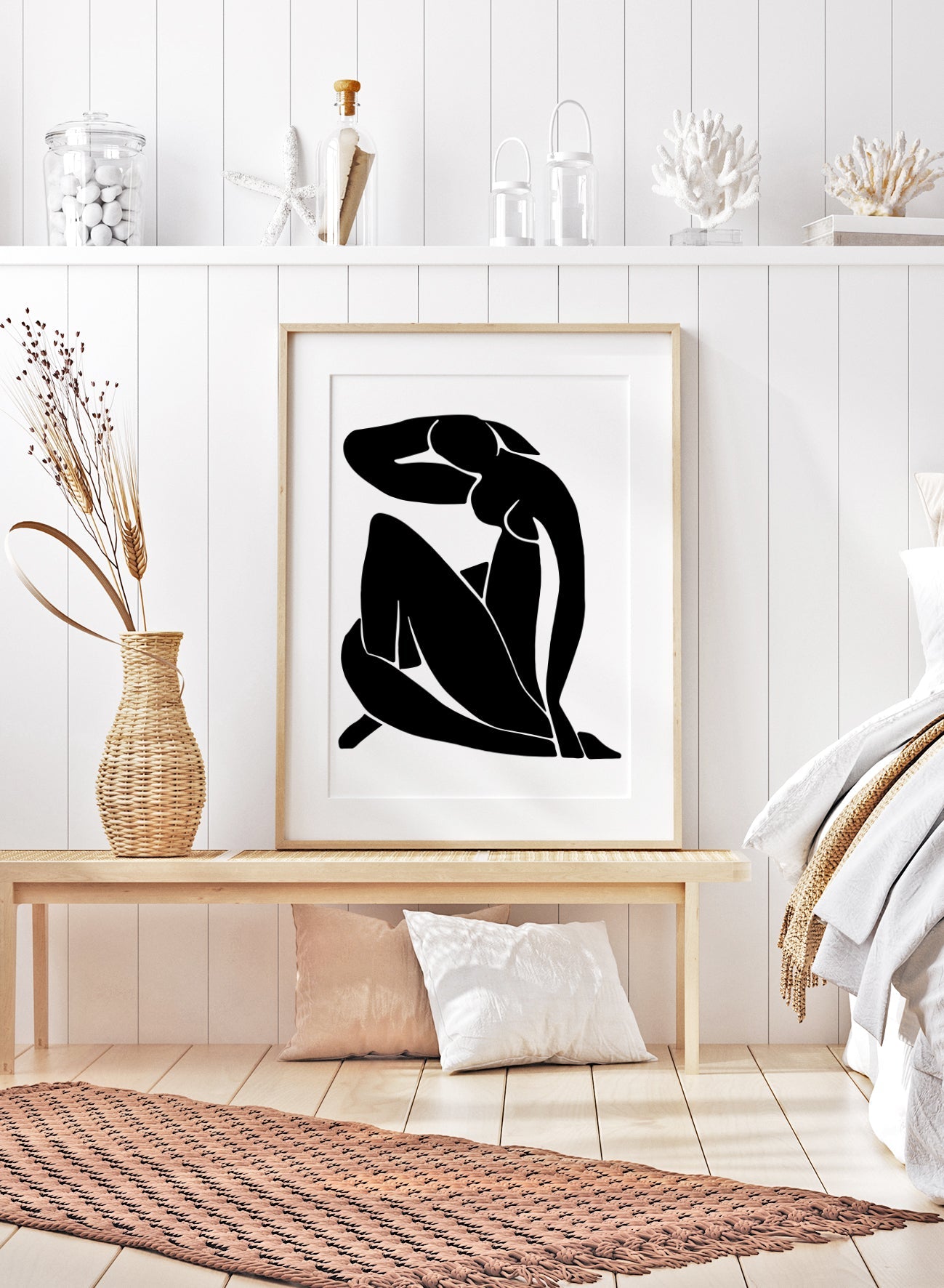 Henri Matisse Blue Nudes II, (reimagined in black)