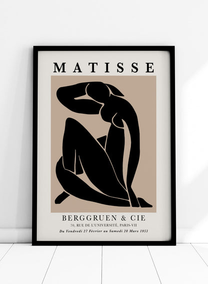 Afiche de la exposición de Henri Matisse, Desnudo azul II (reinventado en negro)