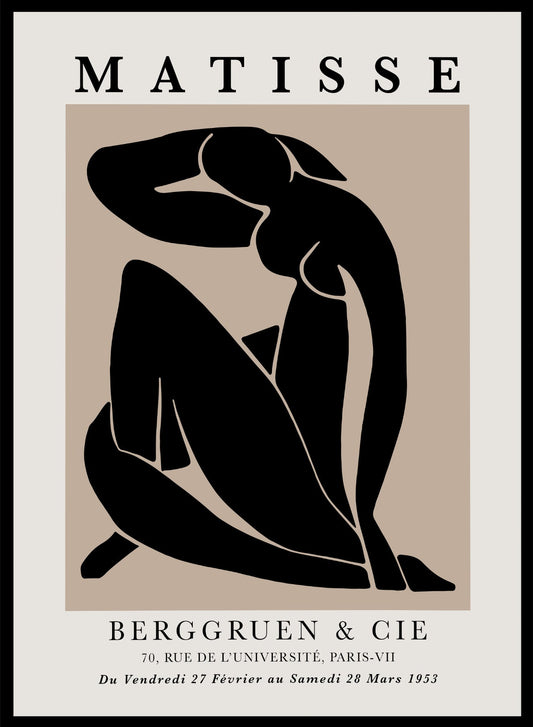 Afiche de la exposición de Henri Matisse, Desnudo azul II (reinventado en negro)