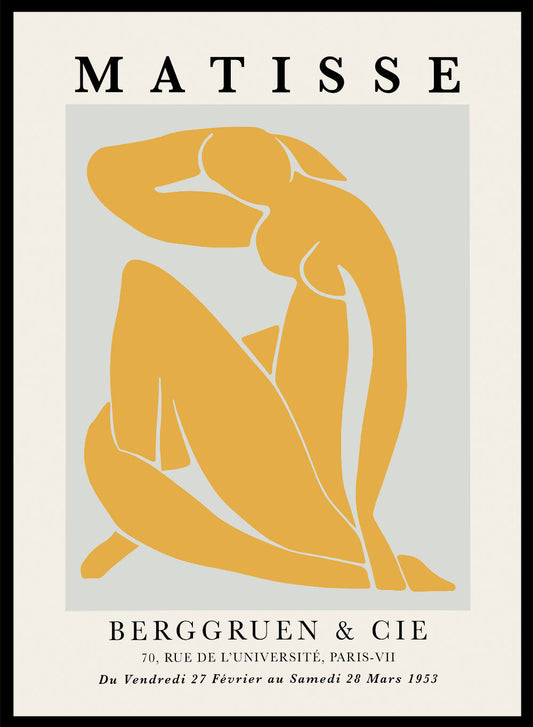 Henri Matisse Exhibition Poster, Featuring Blue Nude II (reimagined in Yellow)