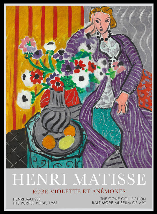 Manto púrpura y anémonas 1937 de Henri Matisse (cartel de la exposición)