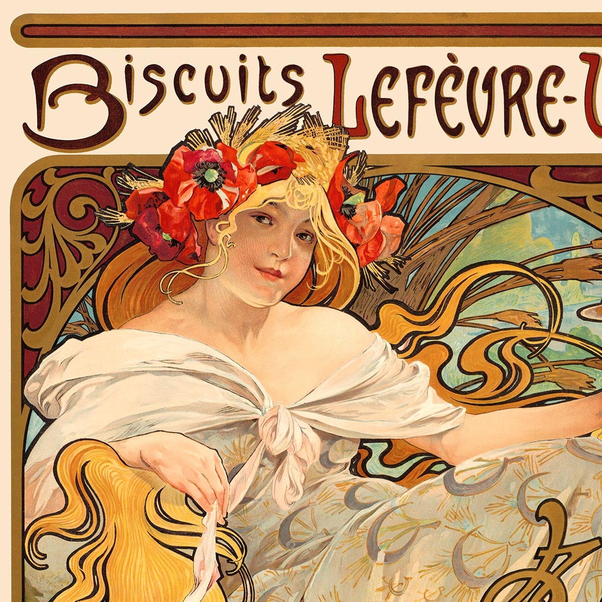 Biscuits Lefèvre Utile by Alphonse Mucha