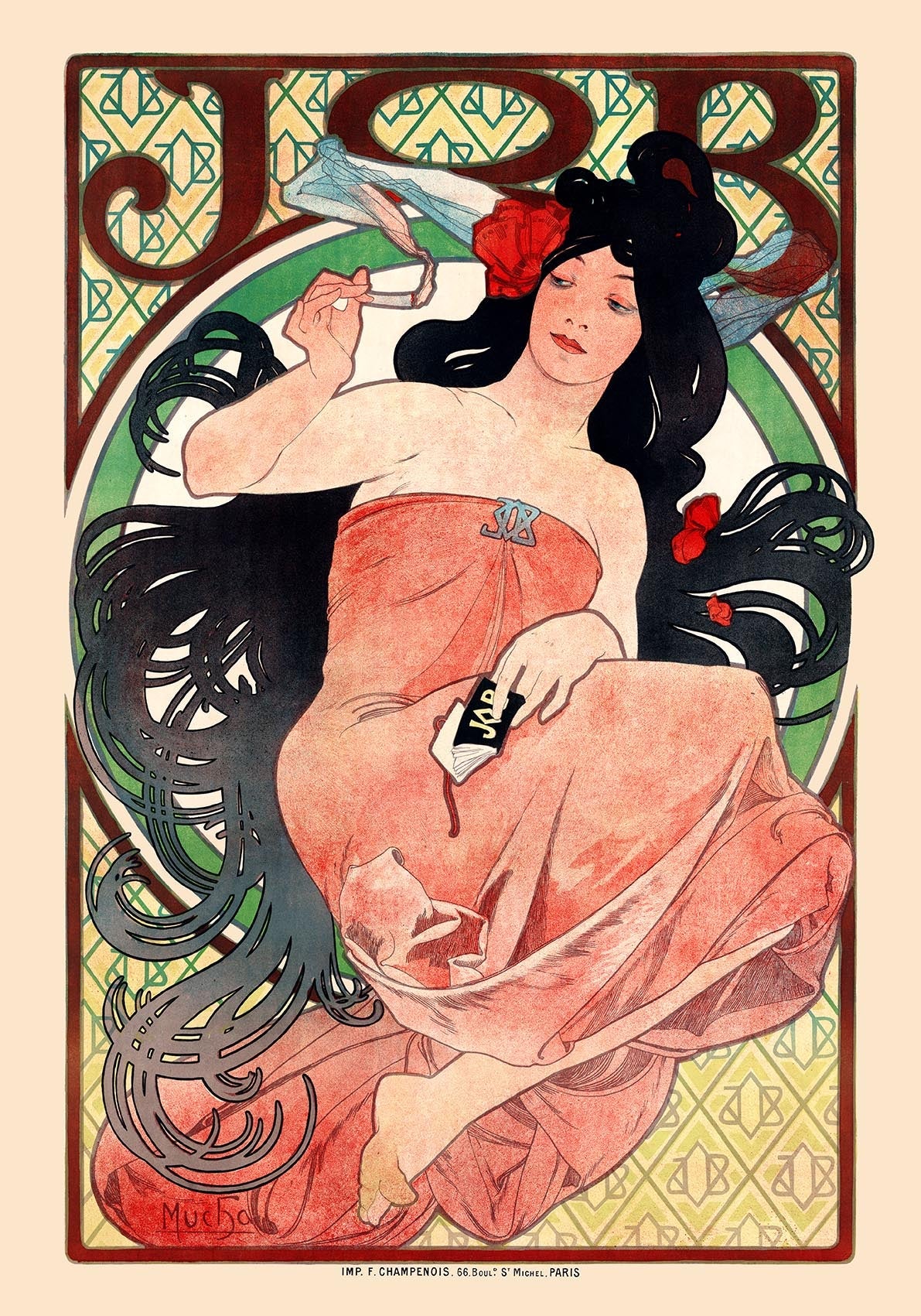 Anuncio de cigarrillos JOB de Alphonse Mucha