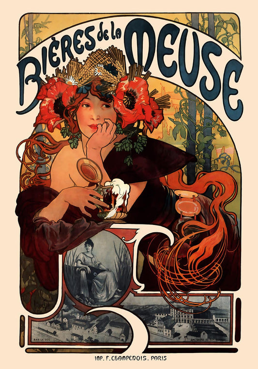 Bieres de la Meuse de Alphonse Mucha