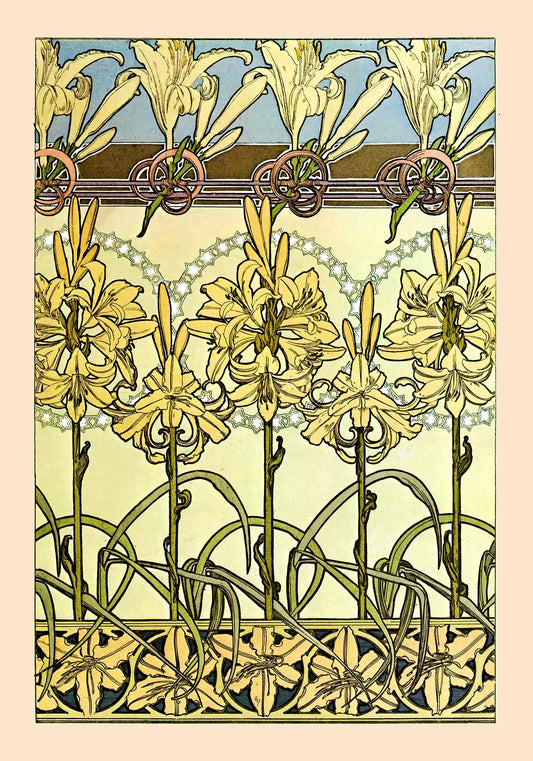 Patrón floral de Alphonse Mucha