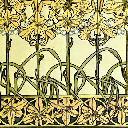 Patrón floral de Alphonse Mucha