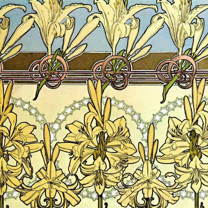 Patrón floral de Alphonse Mucha