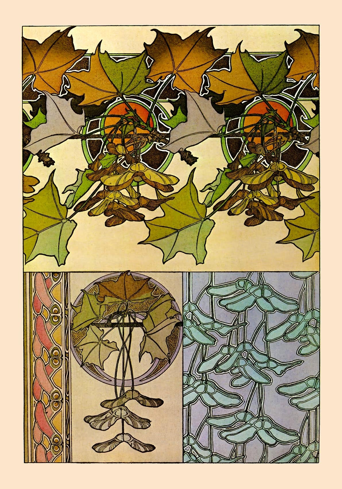 Oak Leaves by Alphonse Mucha