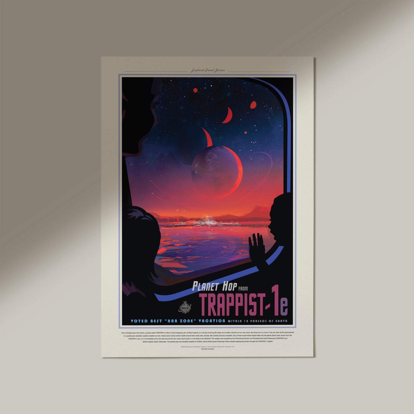 Afiche de viaje de la NASA: Trappist-1e