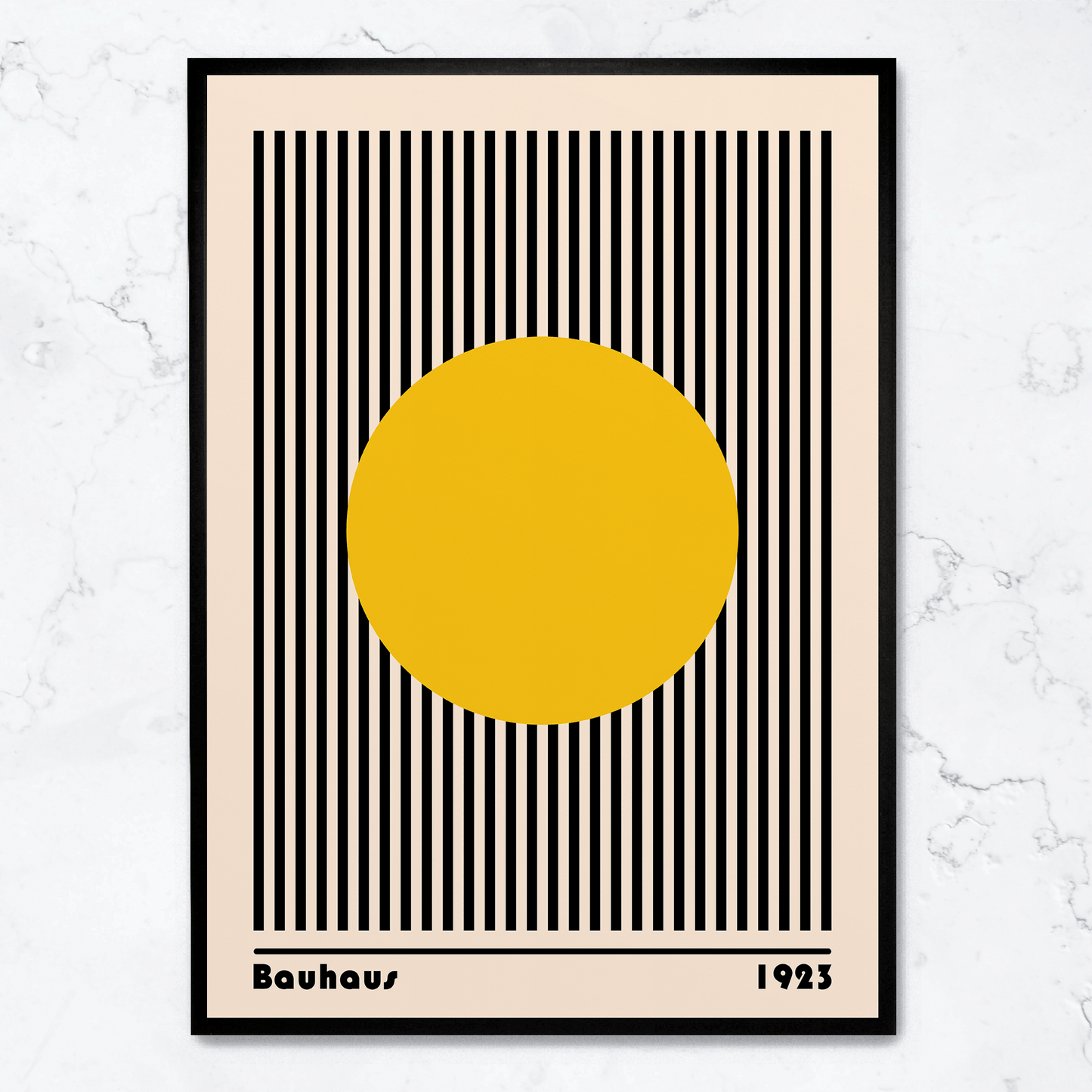 Bauhaus Yellow Circle With Lines