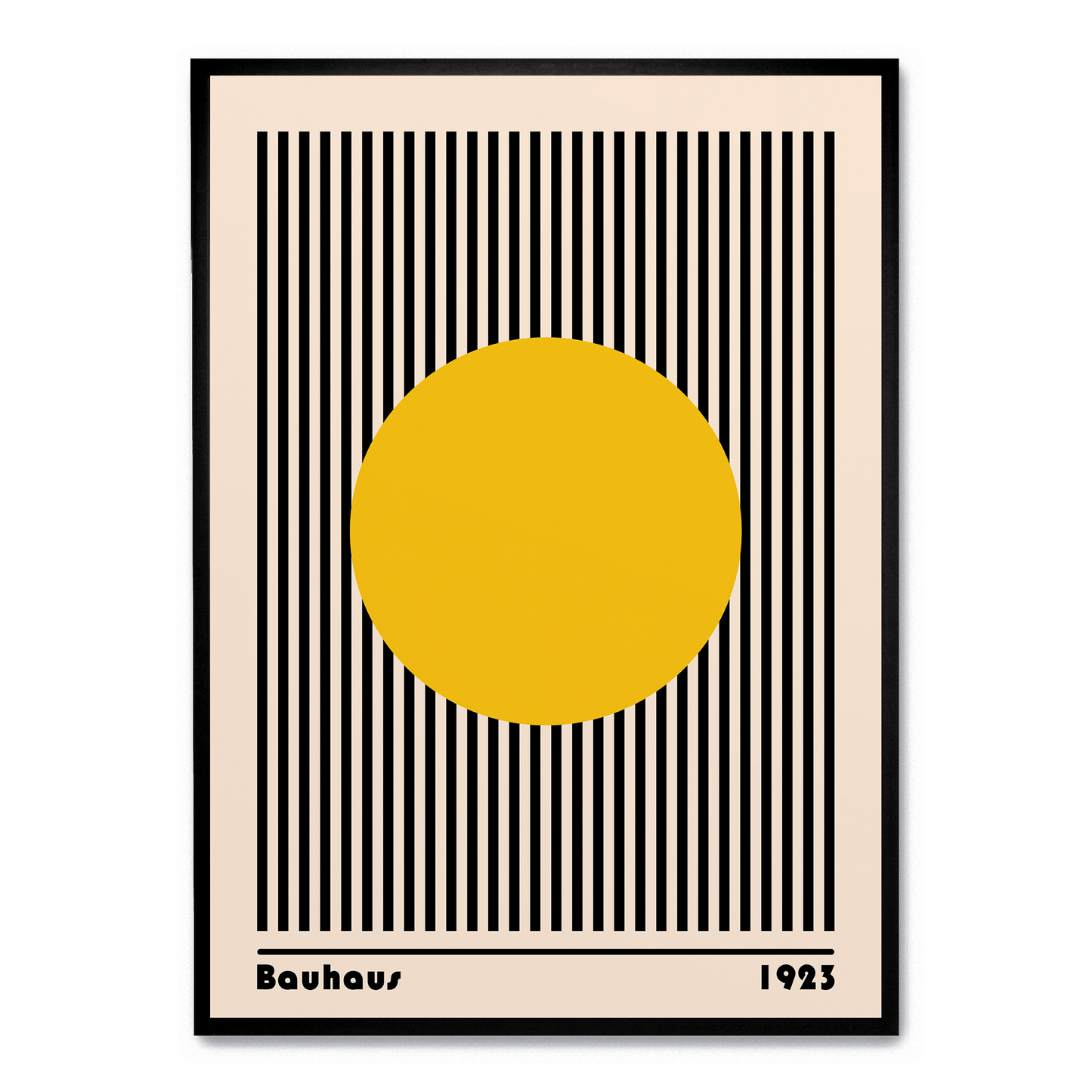 Bauhaus Yellow Circle With Lines