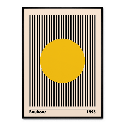 Bauhaus Yellow Circle With Lines