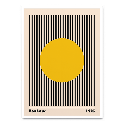 Círculo amarillo con líneas de la Bauhaus