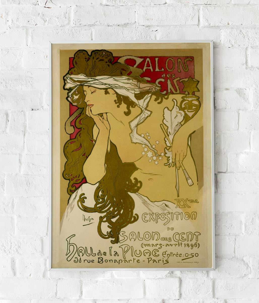 Salon Art Nouveau Vintage Poster by Mucha