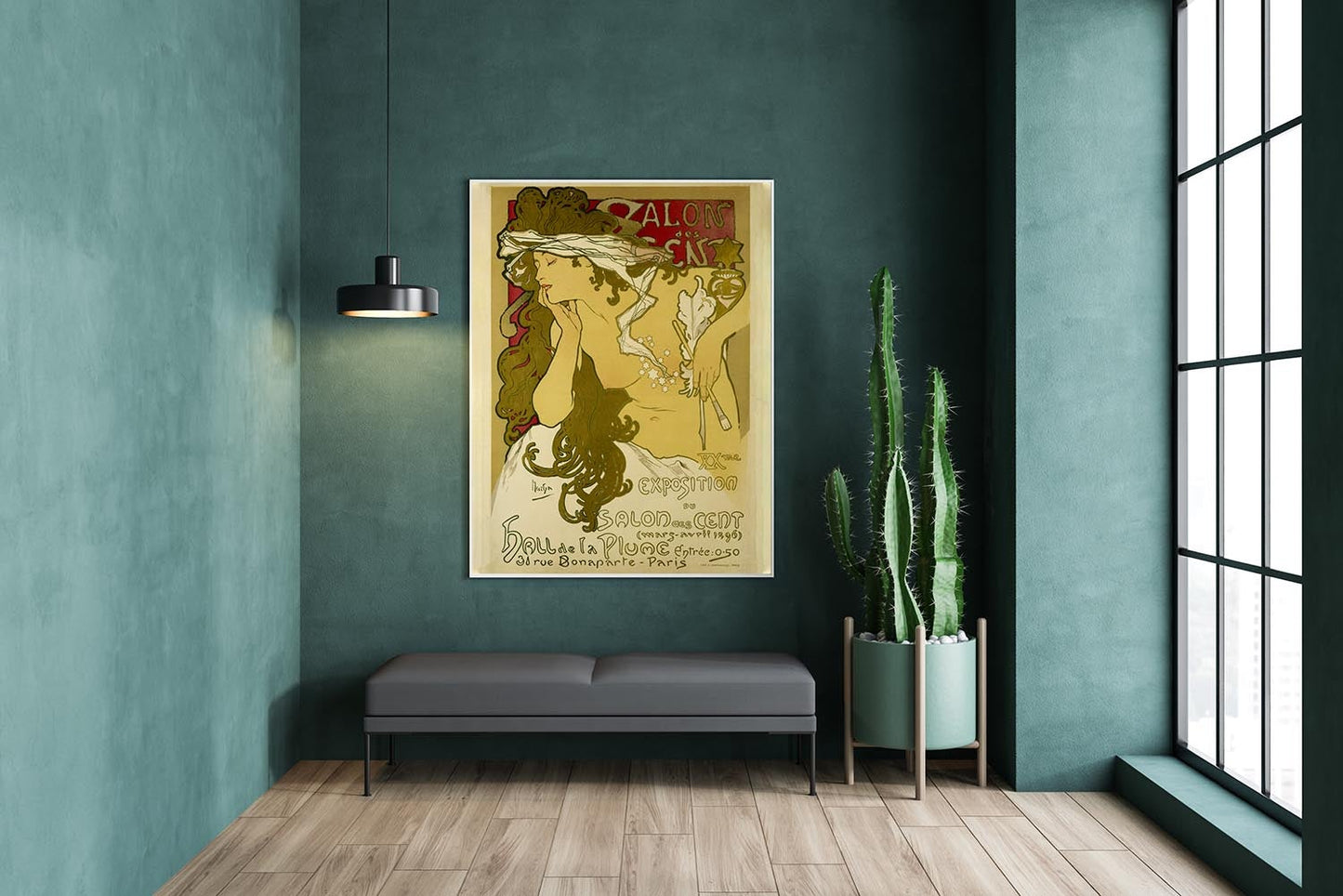 Salon Art Nouveau Vintage Poster by Mucha