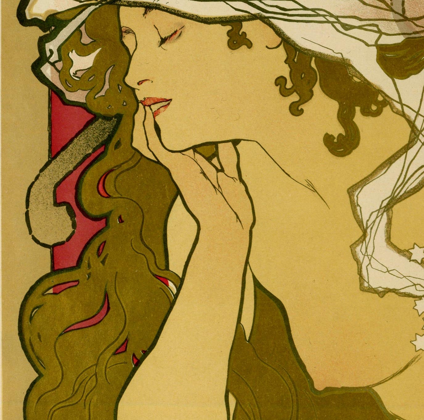 Salon Art Nouveau Vintage Poster by Mucha