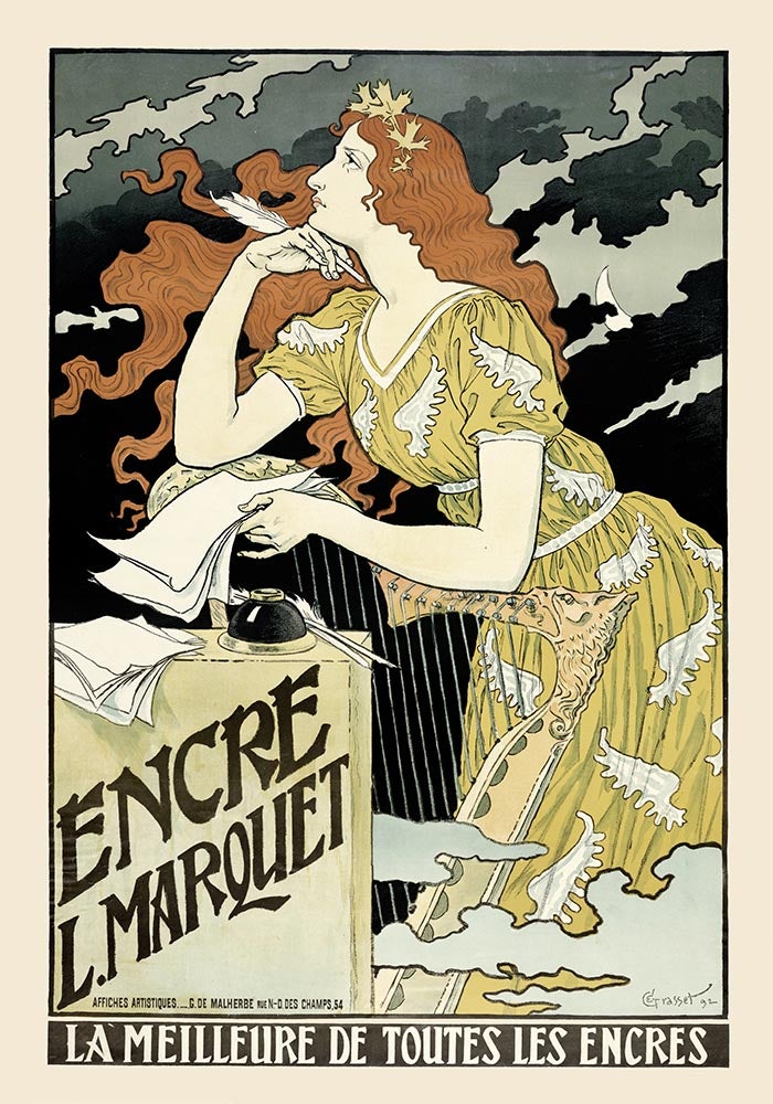 L. Marquet ink Ad Vintage Poster by Eugène Gasset