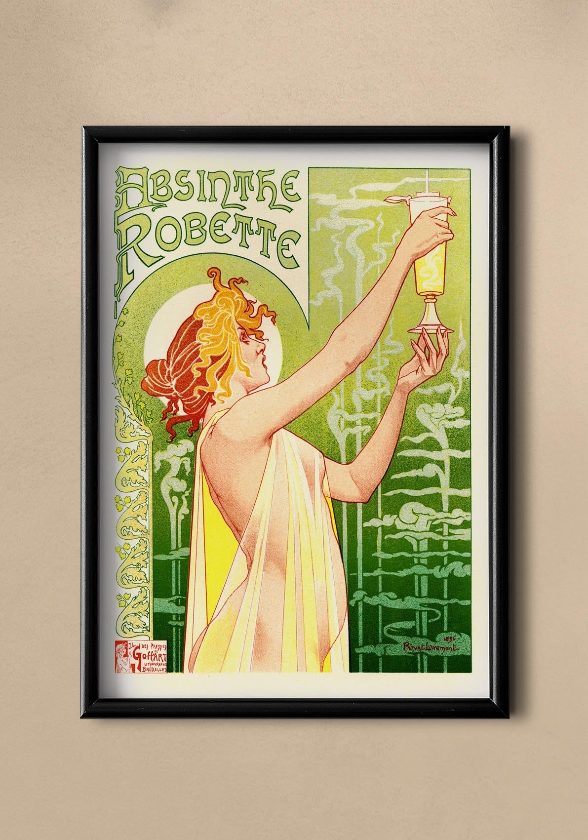 Póster Art Nouveau vintage de absenta