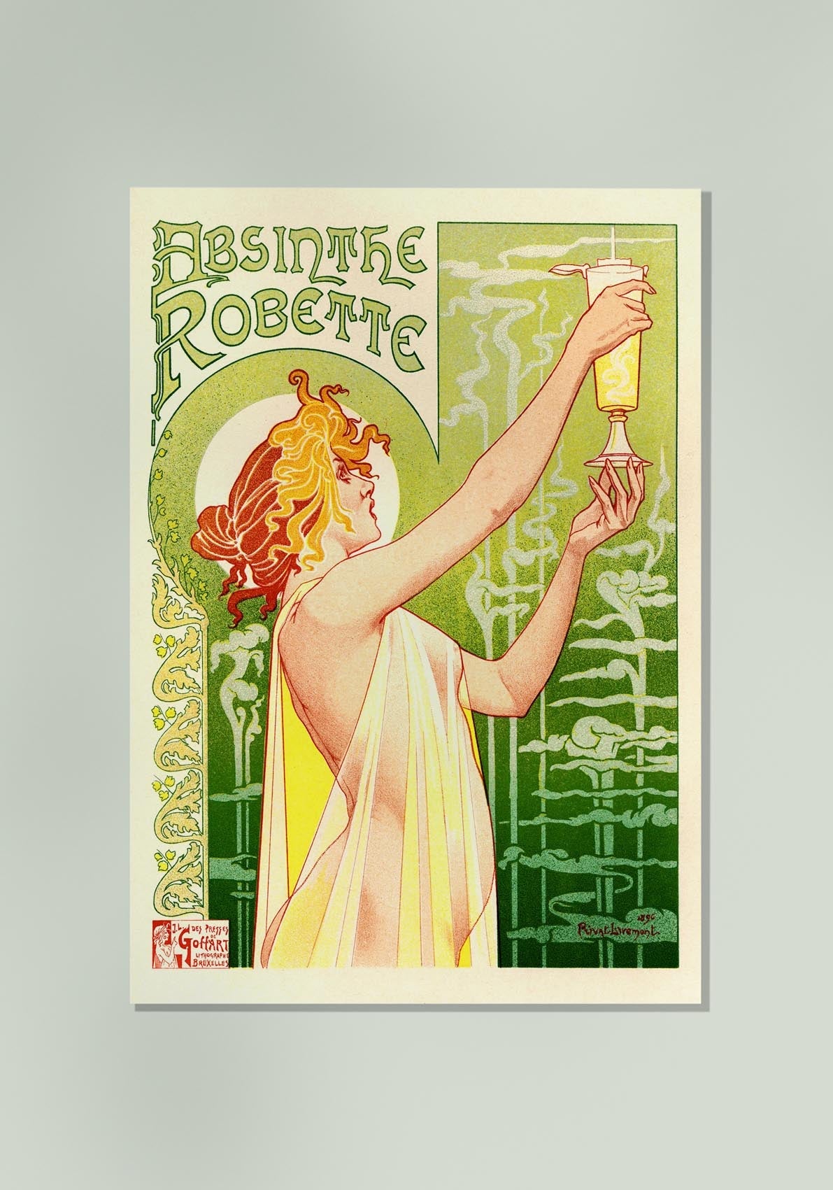 Póster Art Nouveau vintage de absenta