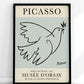 Dove of Peace by Pablo Picasso, Exhibition Poster Print, Blue