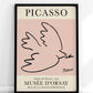 Dove of Peace by Pablo Picasso, Exhibition Poster Print, Pink