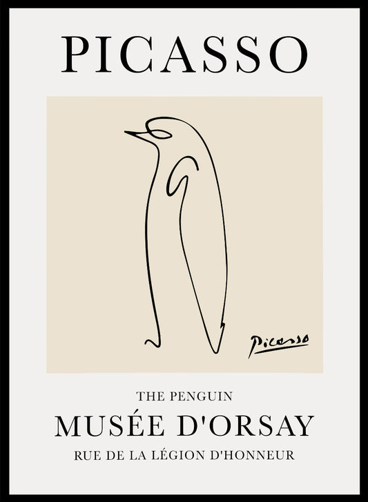 Dibujo lineal del pingüino de Pablo Picasso