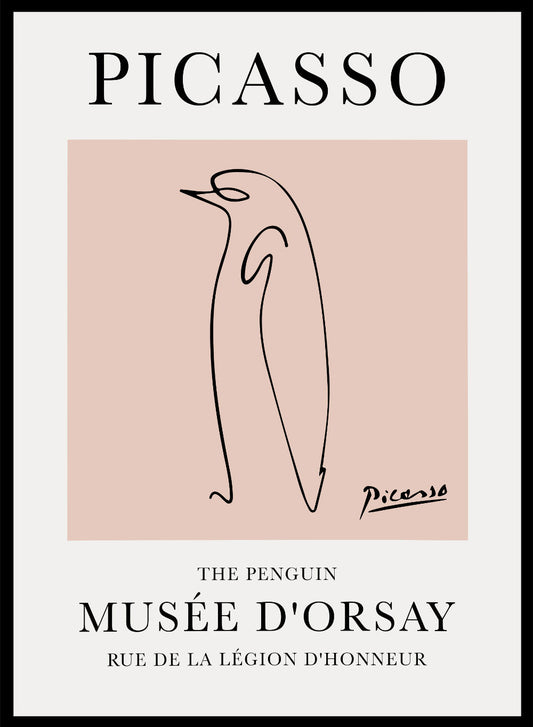 Dibujo lineal del pingüino de Pablo Picasso