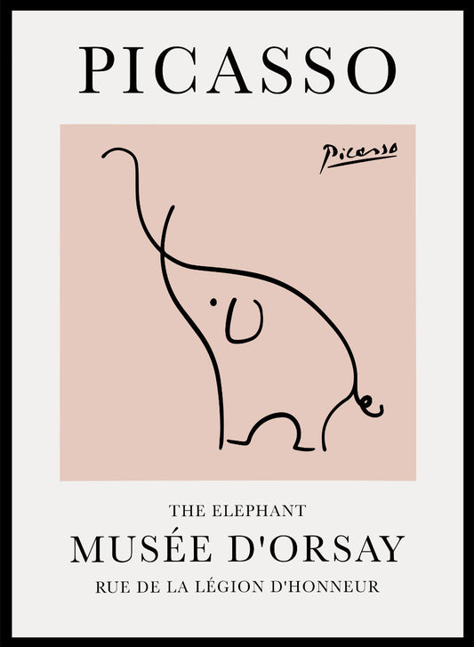 Dibujo lineal del elefante de Pablo Picasso