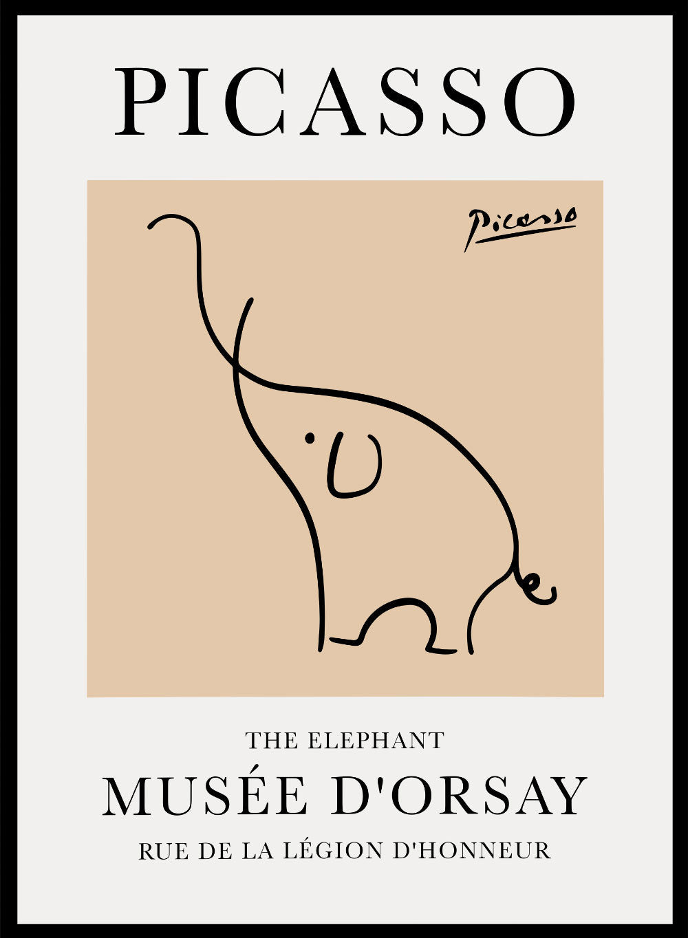 The Elephant Line Drawing by Pablo Picasso Print