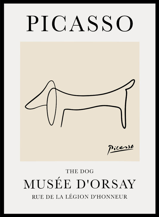 Dibujo lineal de El perro de Pablo Picasso